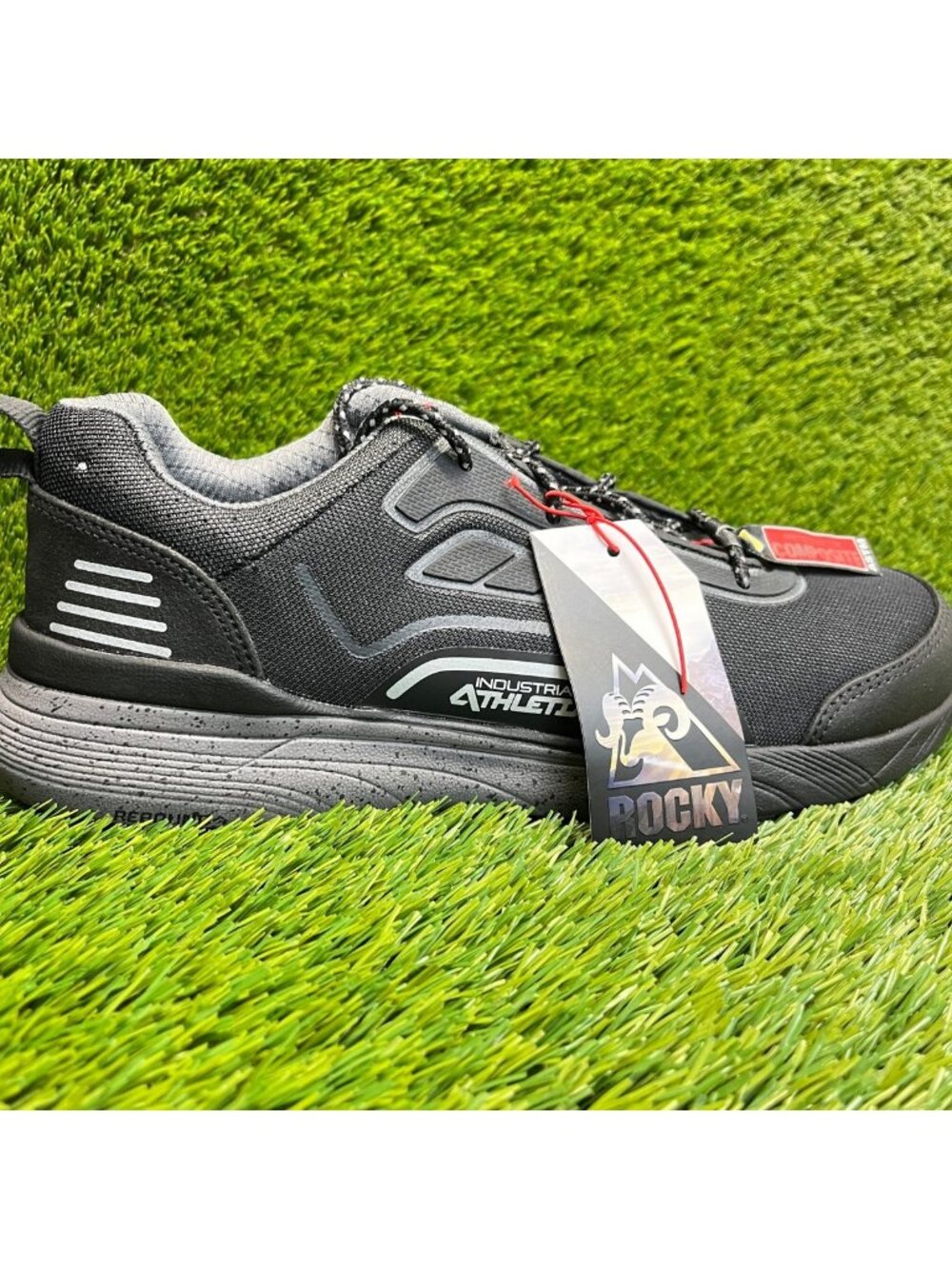 Rocky Industrial Athletix Low Men Size 10E Black Composite Toe Safety Work Shoes